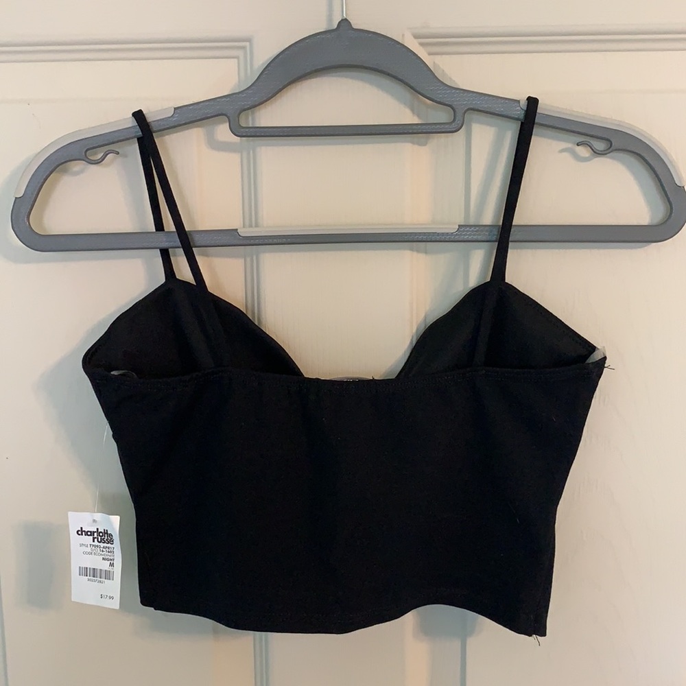 Charlotte Russe medium black cropped top/bralette - Picture 2 of 5